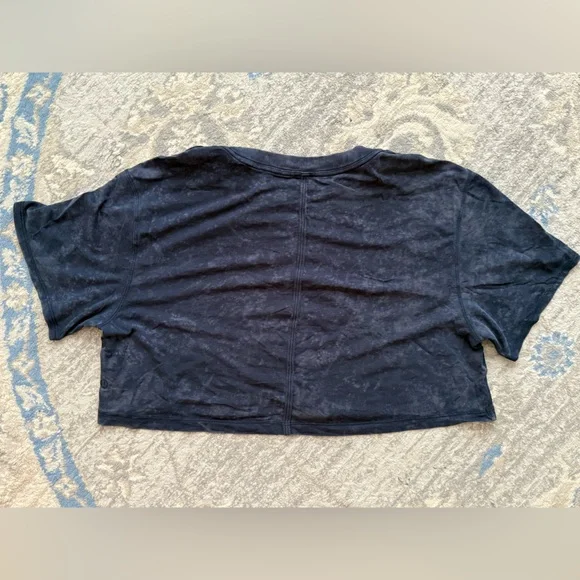 Lululemon All Yours Crop Tee *Wash Cloudy Wash True Navy - Picture 6 of 9